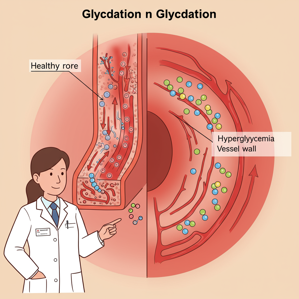 Process of glycation in blood vessels